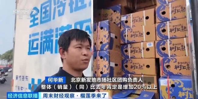 北京榴莲价格下跌40% 销量激增带动消费热潮